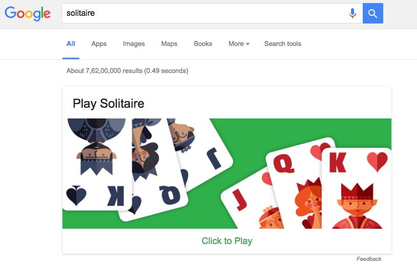 how to play solitaire google search 1