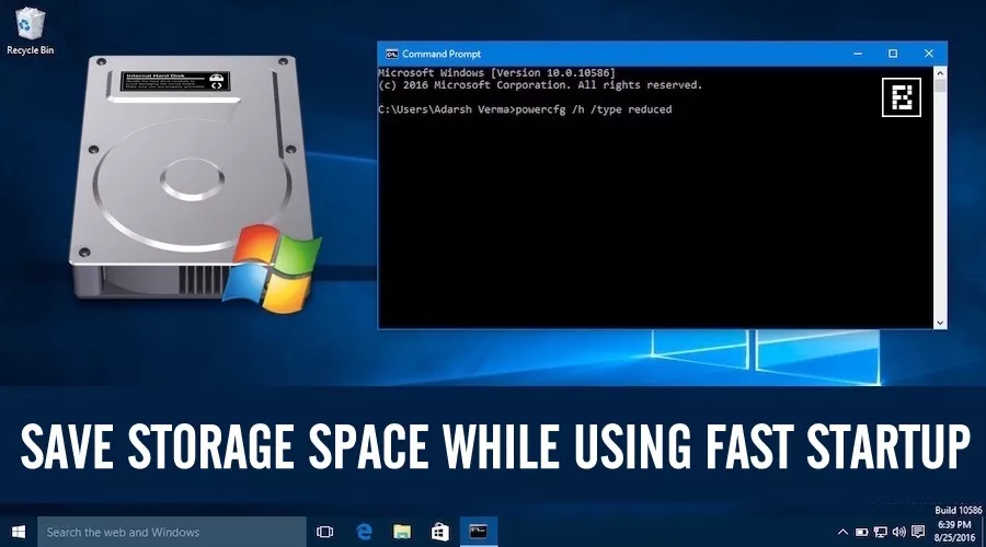 how to save hard disk space windows 10 fastboot