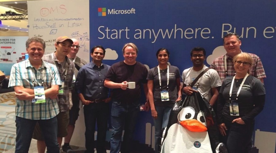 linus torvalds meets microsoft guys linuxcon