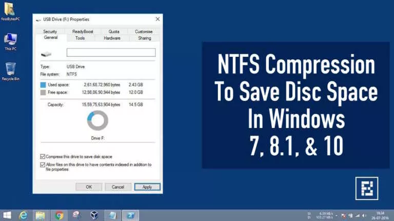How To Compress Drive To Save Disk Space Using NTFS Compression?