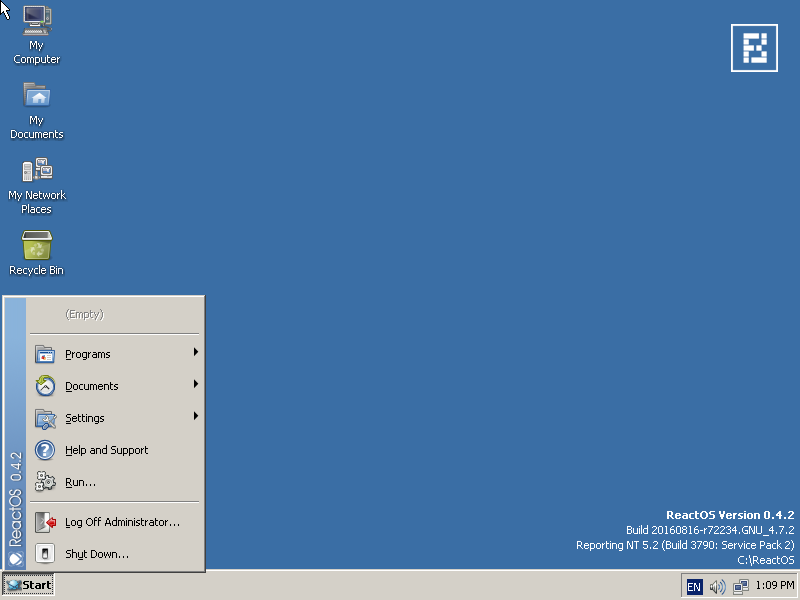 Open source windows. Reactos 0.4.2. Reactos.