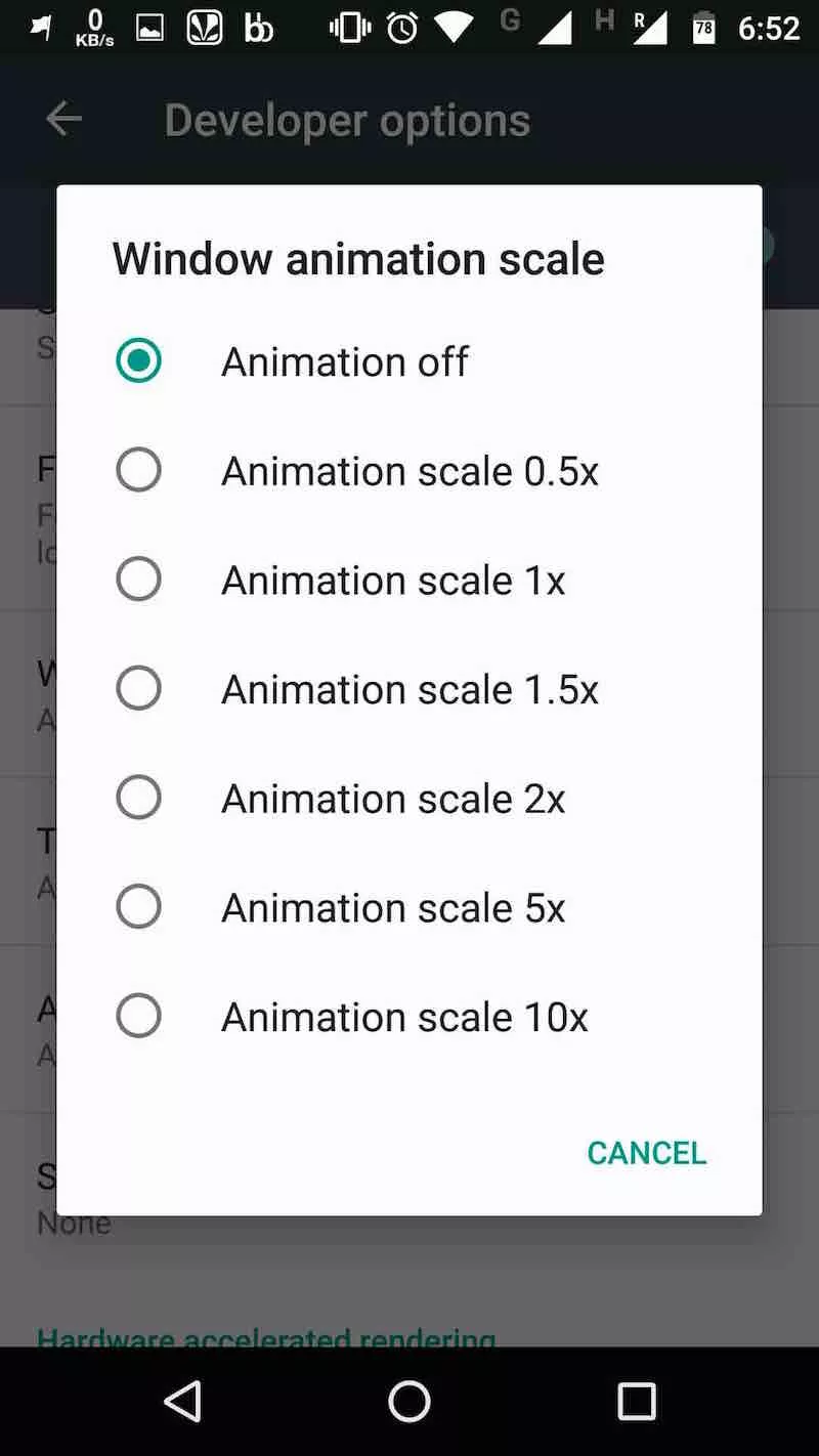 speed up android by disabling animations