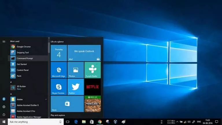 windows 10 anniversary update start menu