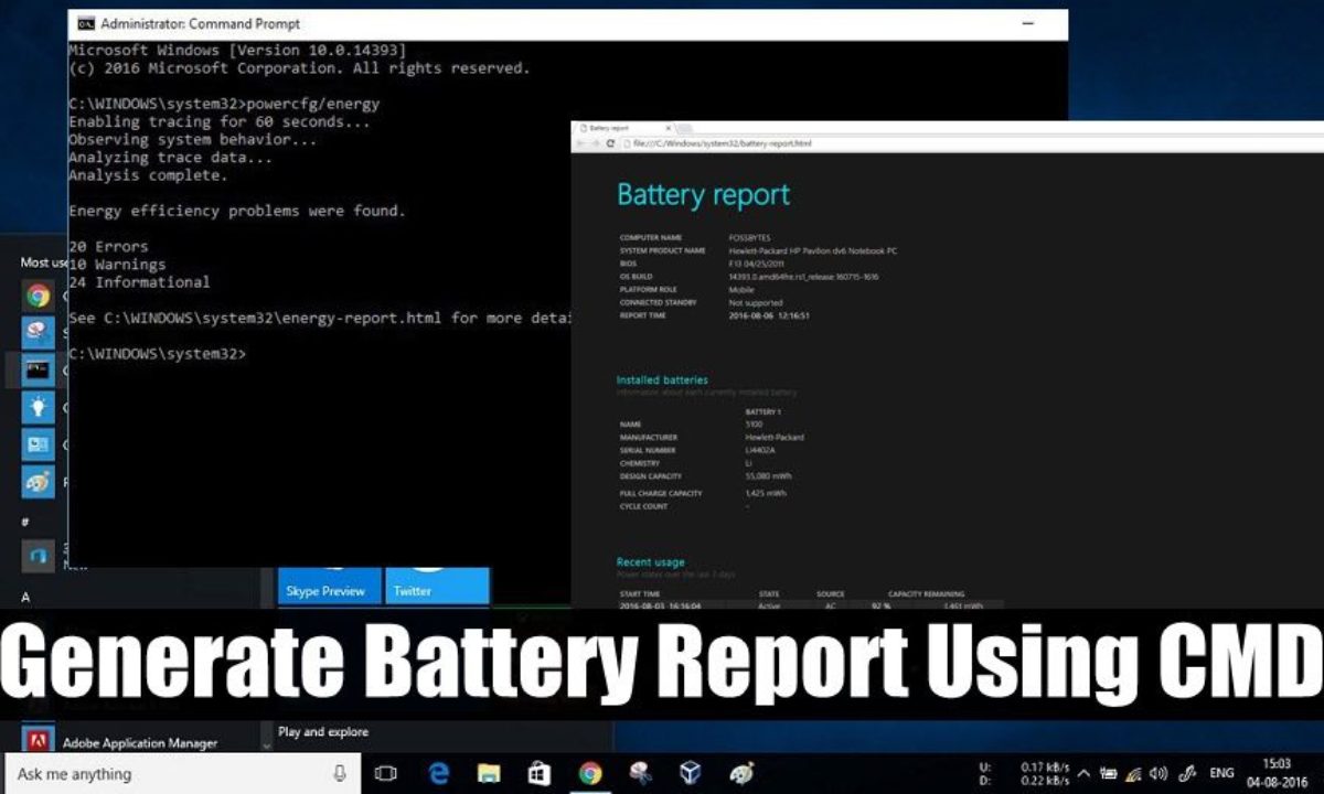 noedels bedreiging behalve voor Check Battery Health And Energy Report In Windows using POWERCFG