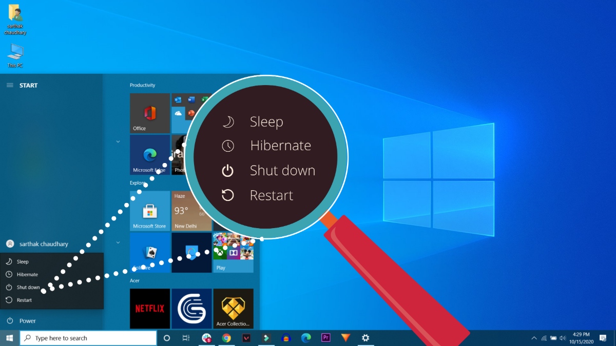 Windows Power Management Shutdown Hibernate Sleep Hybrid Sleep Mode