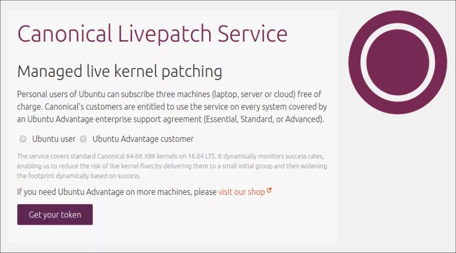 canonical-livepatch-token