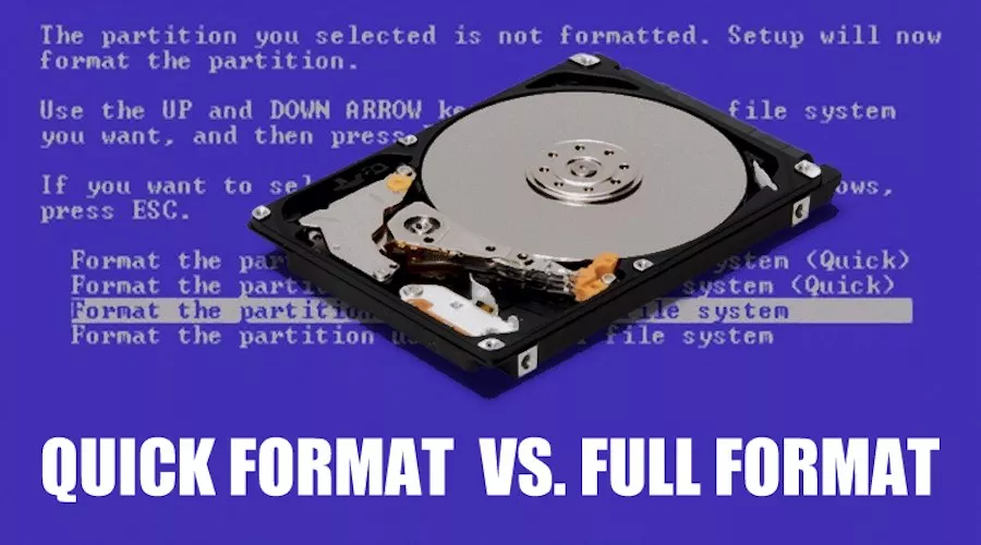 quick disk format vs regular