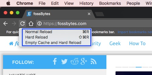 chrome force refresh cache