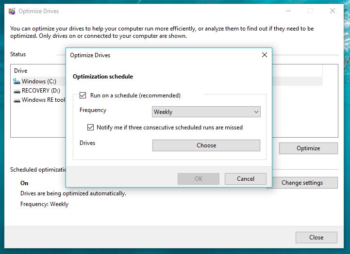 disk defragmenter windows 10 stuck