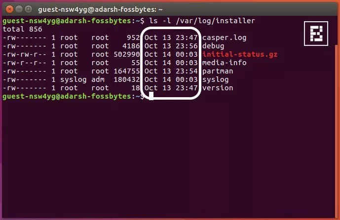 ubuntu-linux-installation-date