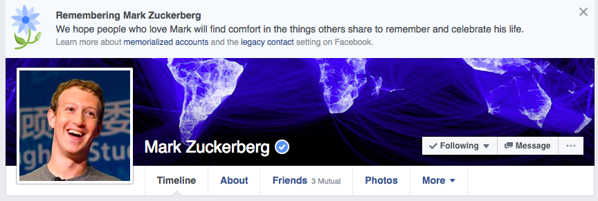 Facebook Bug Zuckerberg Dead