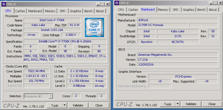 Intel Core i7 7700K overclocking