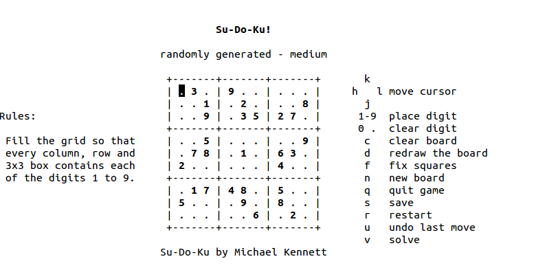 sudoku-terminal_based_games
