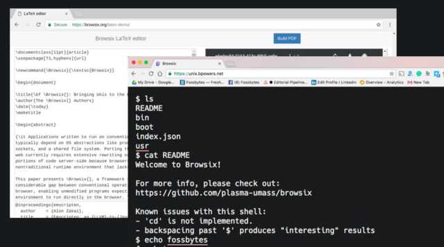 Browsix Now Run A Unix like Open Source Operating System 