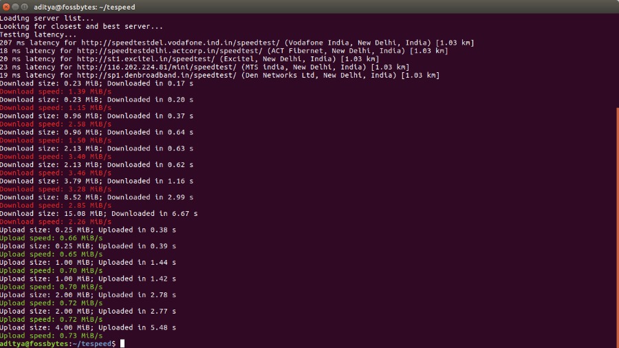 Test Internet Speed Linux Command Line