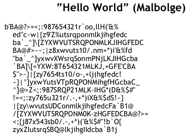 Hello World in Malbolge