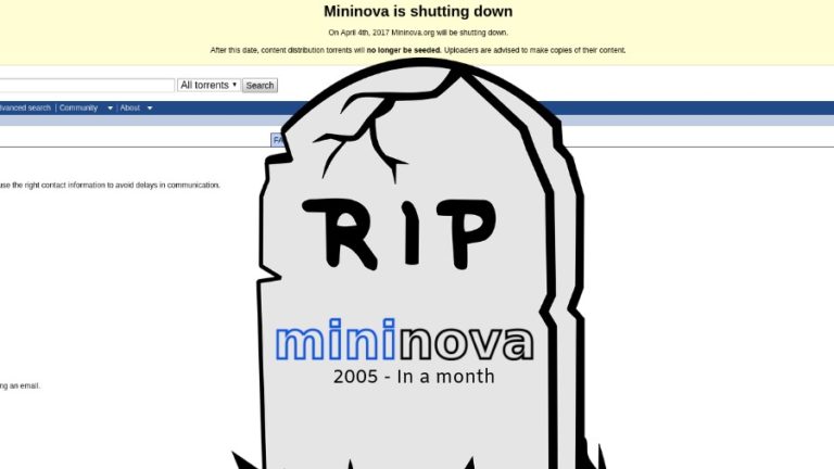 Mininova Shutdown