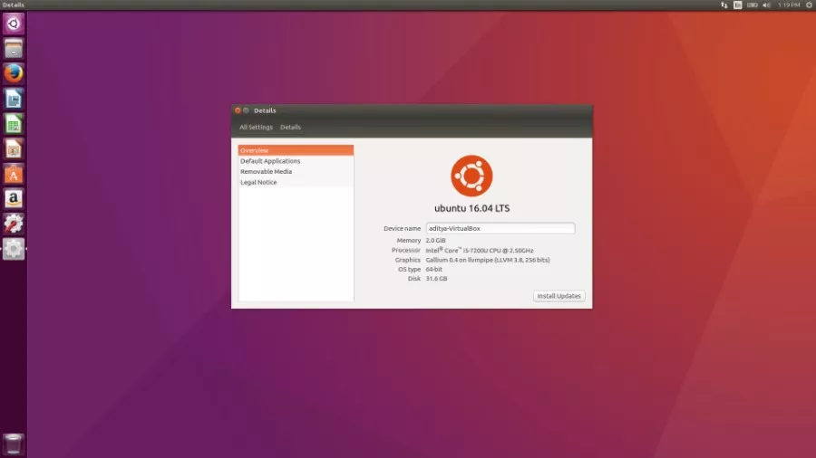 Bureau Ubuntu 16.04.2