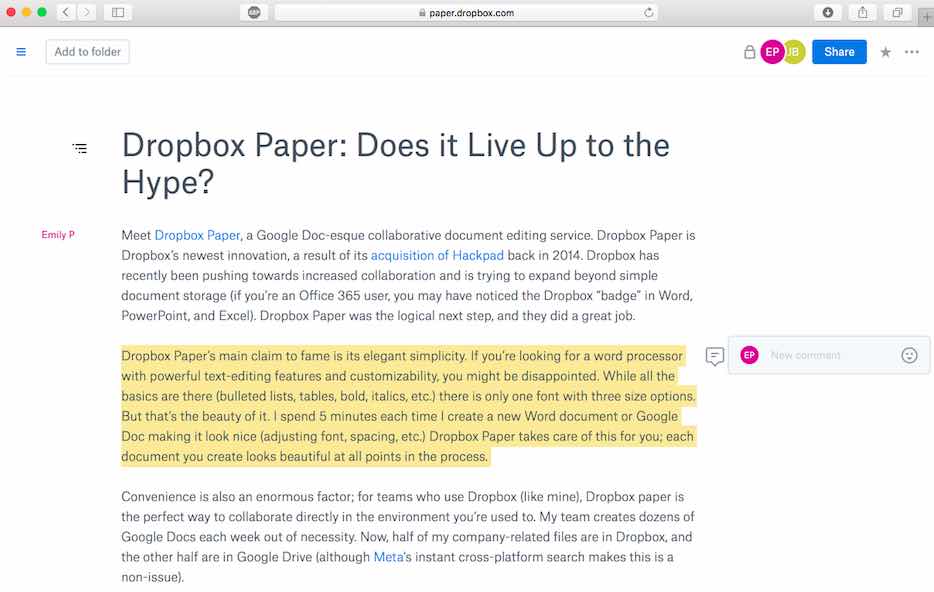 dropbox paper handwriting