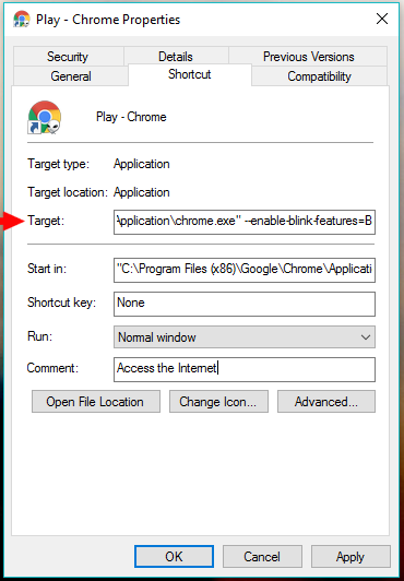 Google Chrome Enable back button