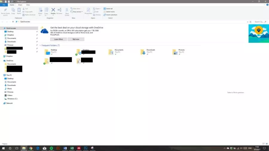Windows 10 Onedrive advertisement 2