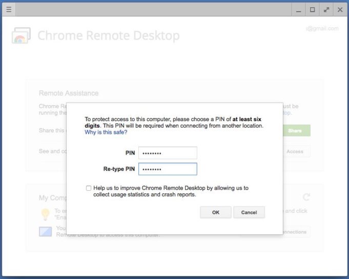 chrome remote desktop permanent access