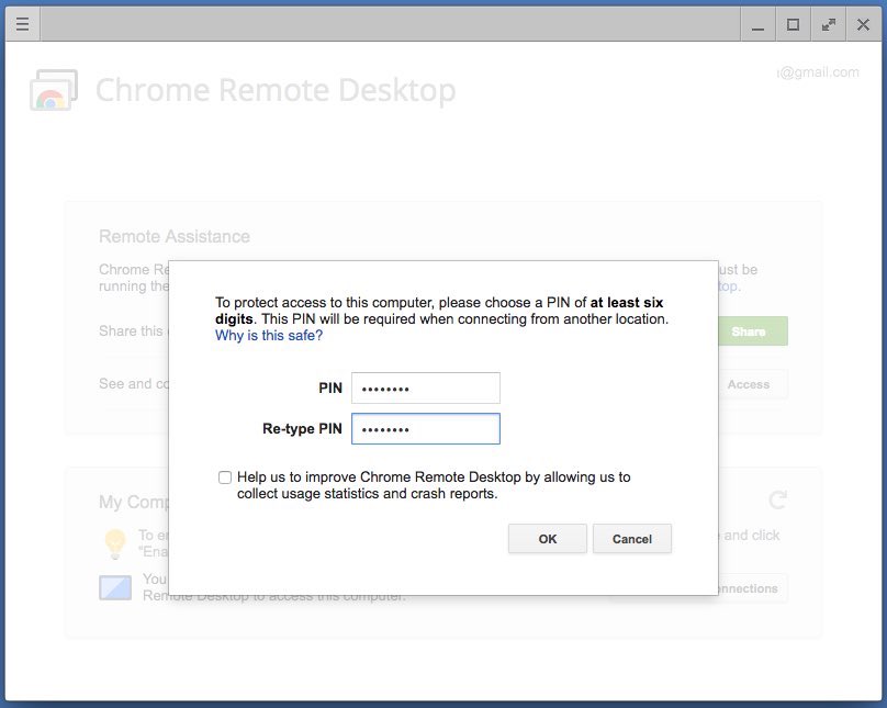 chrome remote desktop permanent access