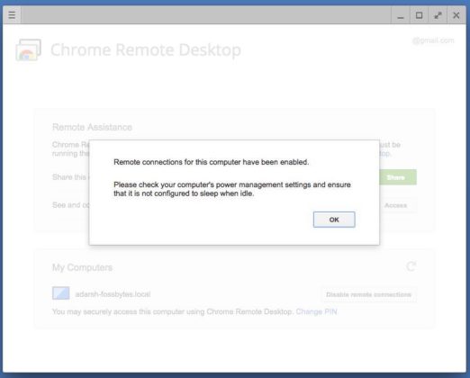 chrome remote desktop host installer