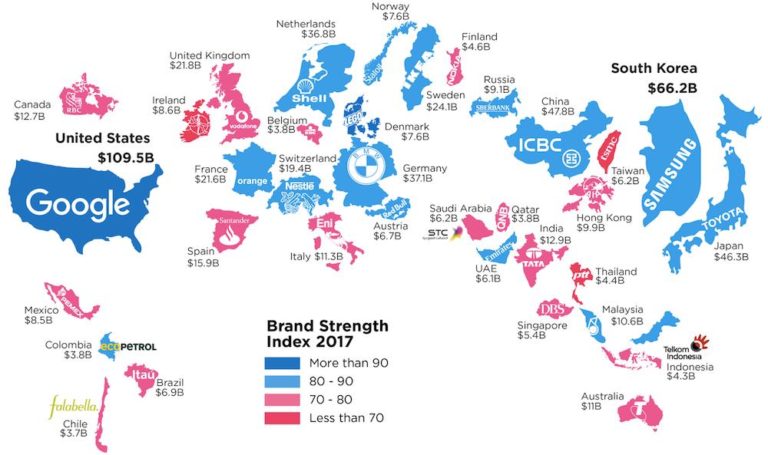 most valuable brand map 2017