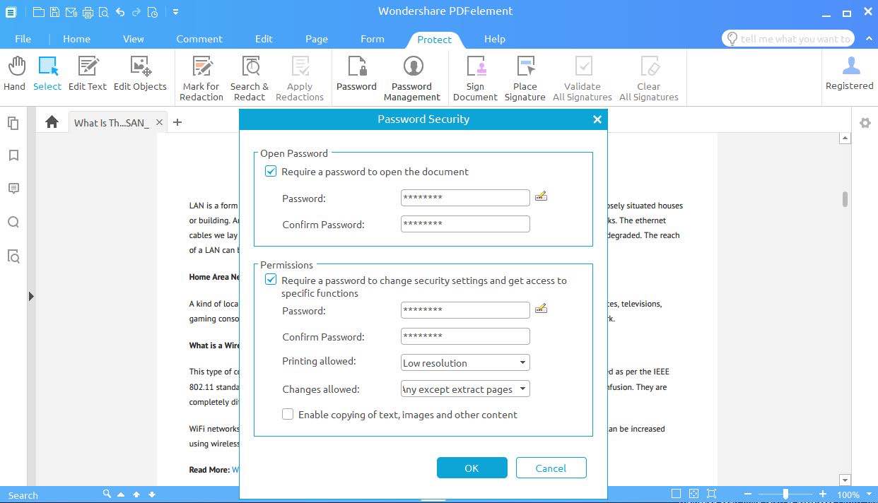 pdfelement password