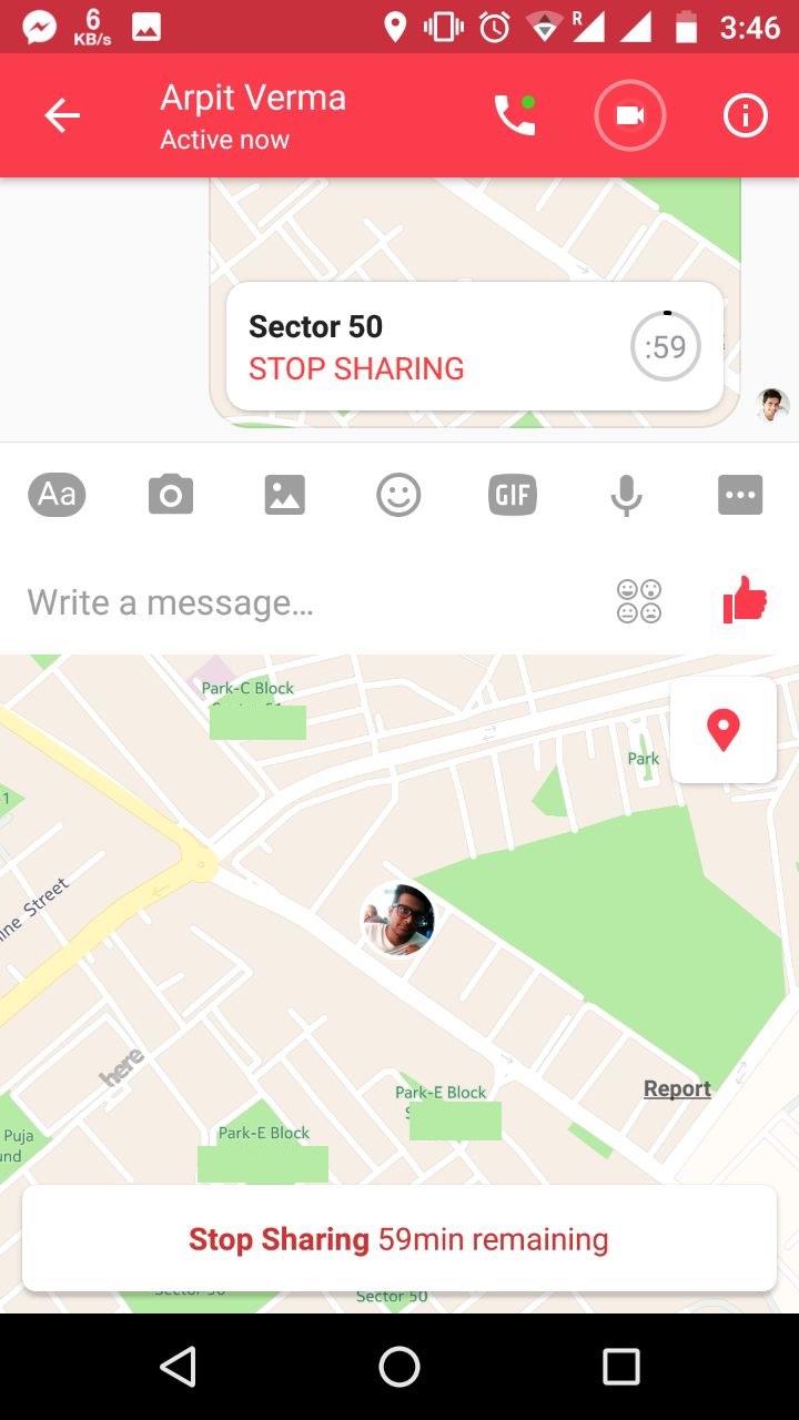 messenger live location tracking