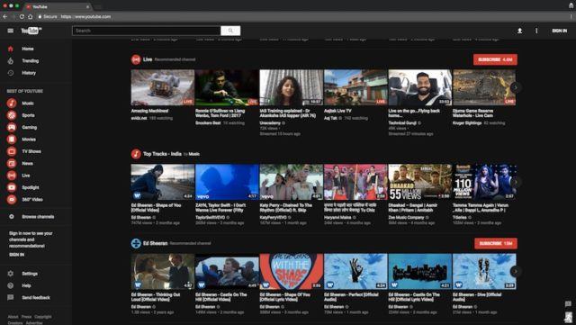 dark mode youtube