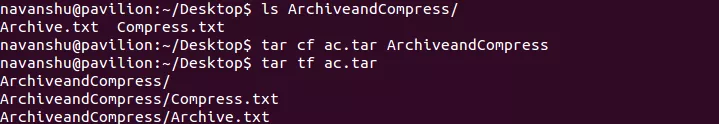 Archive and Compress Files in Linux tar1