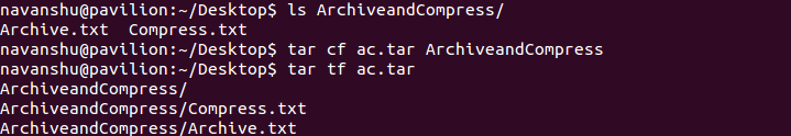 Archive and Compress Files in Linux tar1