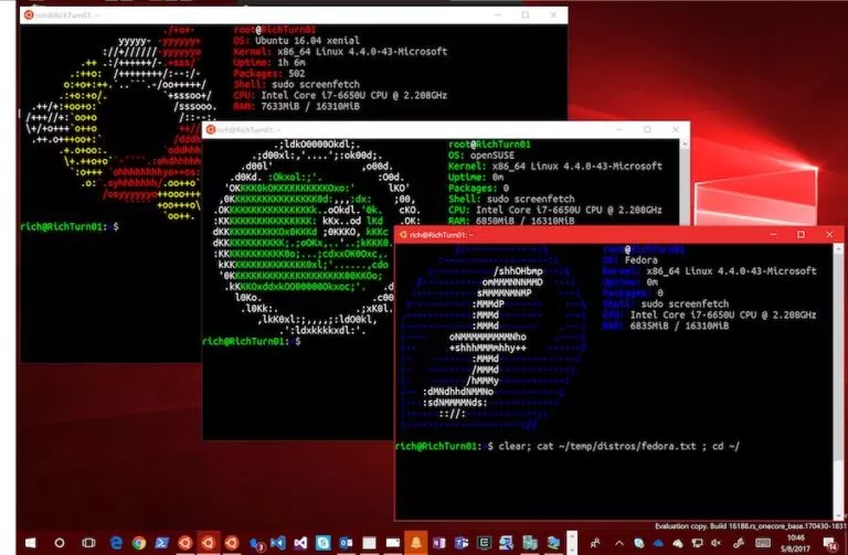 Multi-distro ubuntu suse fedora windows 10