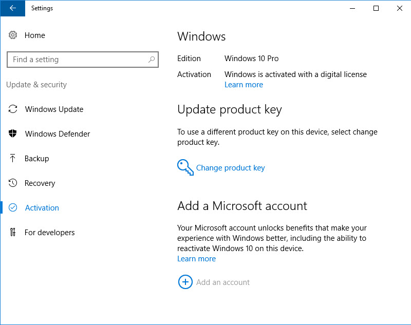 windows 10 key digital