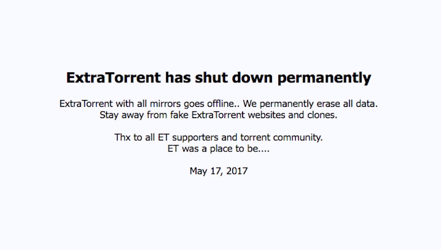 why did extratorrent shut down