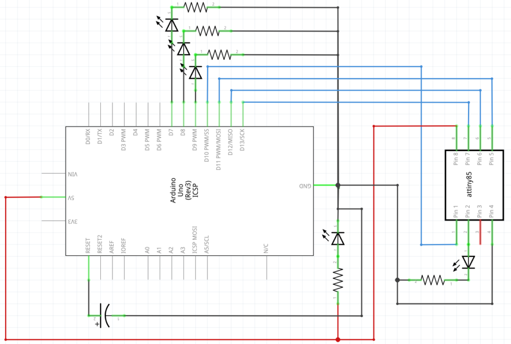 Attiny85 схема подключения