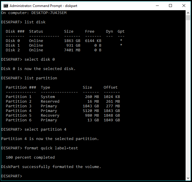 quick disk test tool