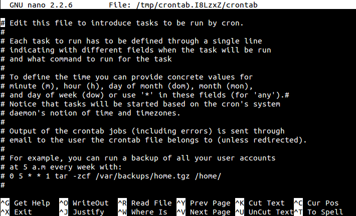 Schedule Jobs In Linux Editor Crontab File