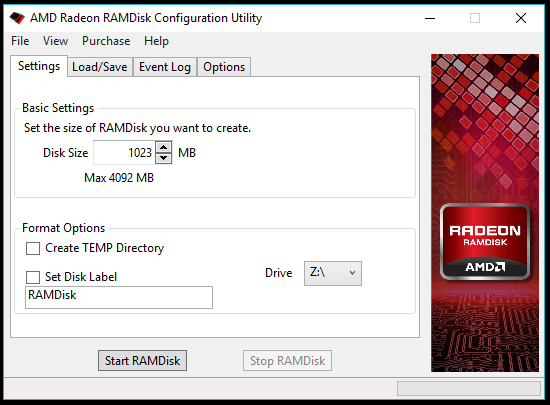 free version dataram ramdisk limits max 1024