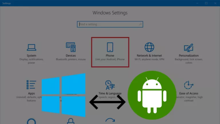 Link Windows 10 Android Main2
