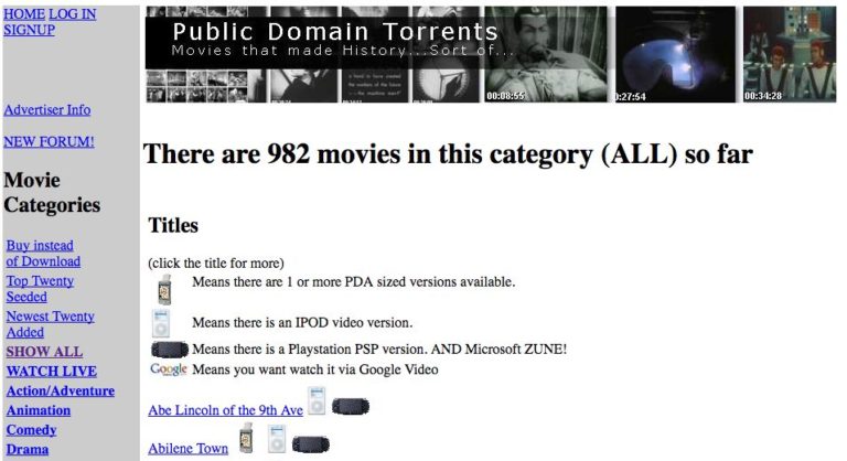 Public Domain Torrents