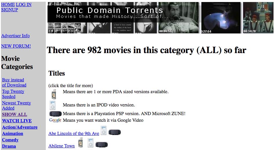 Torrents du domaine public