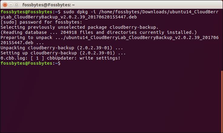 cloudberry backup for linux