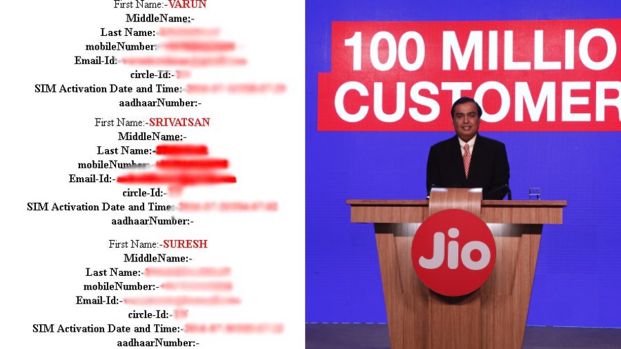 reliance jio data leak