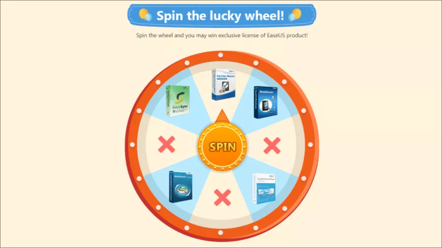 EaseUS free Giveaway Spin Wheel