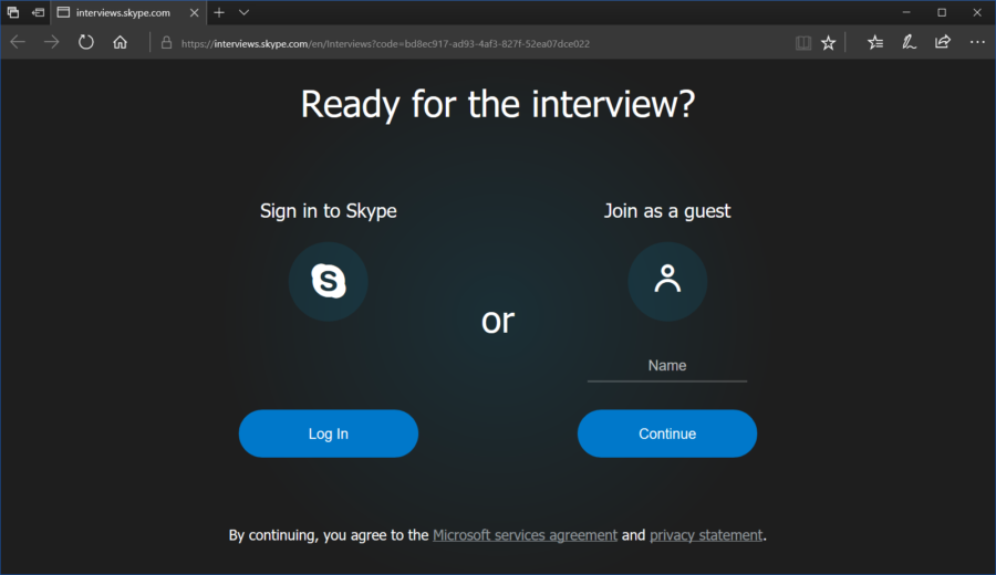 Skype code editor interview