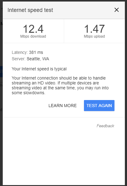 google internet speed test