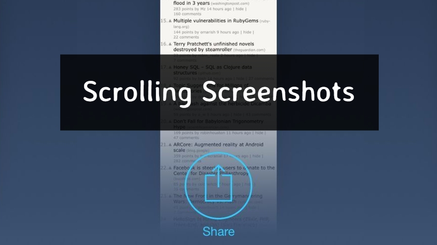 Scrolling screenshots Android iOS